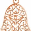 Wholesale Jewelry America Jewelry America Solid 14K Rose Gold Filigree Hamsa Hand Of Fatima With Evil Eye Charm Pendant