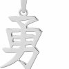 Online Hawaiian Silver Jewelry Sterling Silver Bravery Courage Kanji Chinese Character Pendant