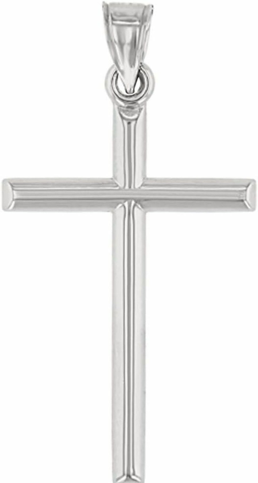 Clearance Jewelry America Jewelry America 14K White Gold Classic Latin Plain Cross Pendant