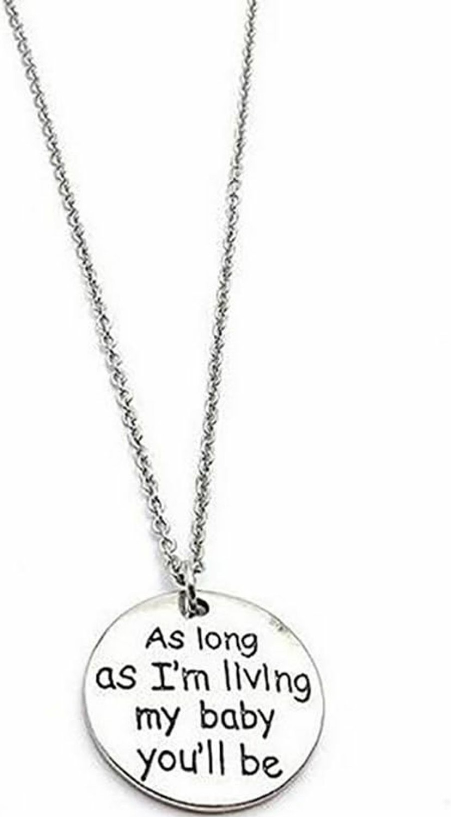 Hot Meiligo Mother Daughter Gift Key Chain Set Mother Daughter Love Circular Tag Necklace Key Chain As Long As I'M Living Jewlery