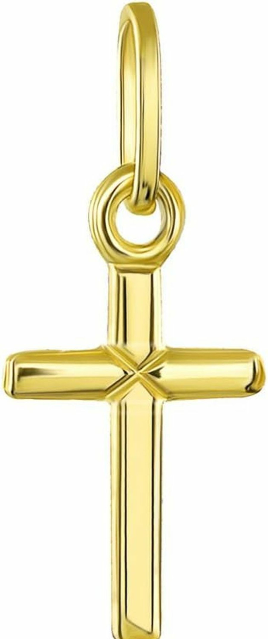 Online Jewelry America Jewelry America 14K Yellow Gold Simple Small Cross Charm Pendant