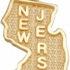 Wholesale State Collection New Jersey State Nj Map Charm Pendant In 10K Yellow Gold