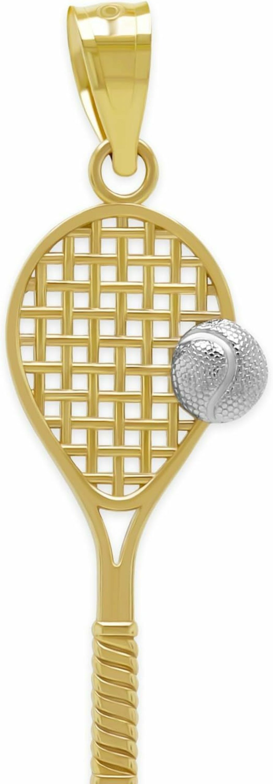 Wholesale CA CHARMAMERICA Ca Charmamerica Gold Tennis Racquet Charm - 10 Karat Gold - Tennis Pendant - Sport Jewelry