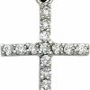 Wholesale The World Jewelry Center 14K Yellow Or White Gold Slim Cross Cz Charm Pendant