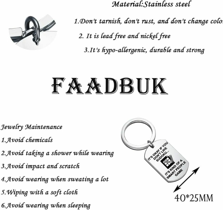 Wholesale FAADBUK Faadbuk Sudoku Keychain Sudoku Puzzle Lover Gift Sudoku Player Gift Sudoku Solver Gift