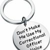 Best BEKECH Bekech Funny Correctional Officer Gift Don'T Make Me Use My Correctional Officer Voice Keychain