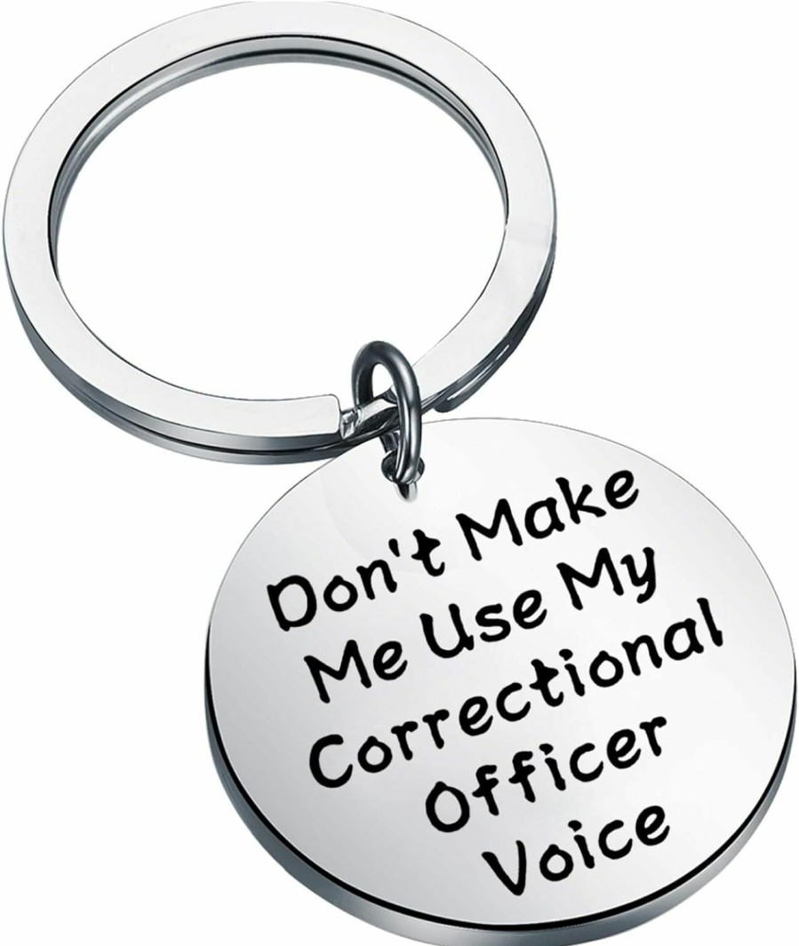 Best BEKECH Bekech Funny Correctional Officer Gift Don'T Make Me Use My Correctional Officer Voice Keychain