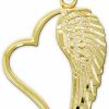 Wholesale CA CHARMAMERICA Charm America - Gold Angel Wing Inside Heart Charm - 10 Karat Solid Gold