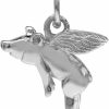 Clearance Silvershake Silvershake White Gold Plated Or Yellow Gold Plated 925 Sterling Silver When Pigs Fly Casual Charm Pendant Jewelry For Women Or Teens