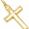 Best The World Jewelry Center 14K Real Yellow Gold Religious Cross Charm Pendant