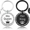 Clearance WKXZMTR Wkxzmtr Valentines Day Keychain Couples Jewelry His Queen And Her King Keychain Set Couple Gifts For Boyfriend And Girlfriend