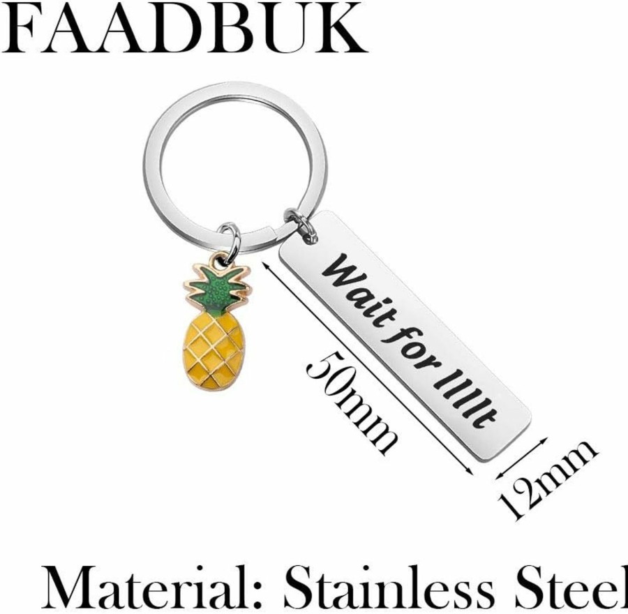 Clearance FAADBUK Faadbuk Tv Show Keychain Wait For Ittt Psyc Quote Shawn & Gus Fans Gift Psyc Pineapple Gift