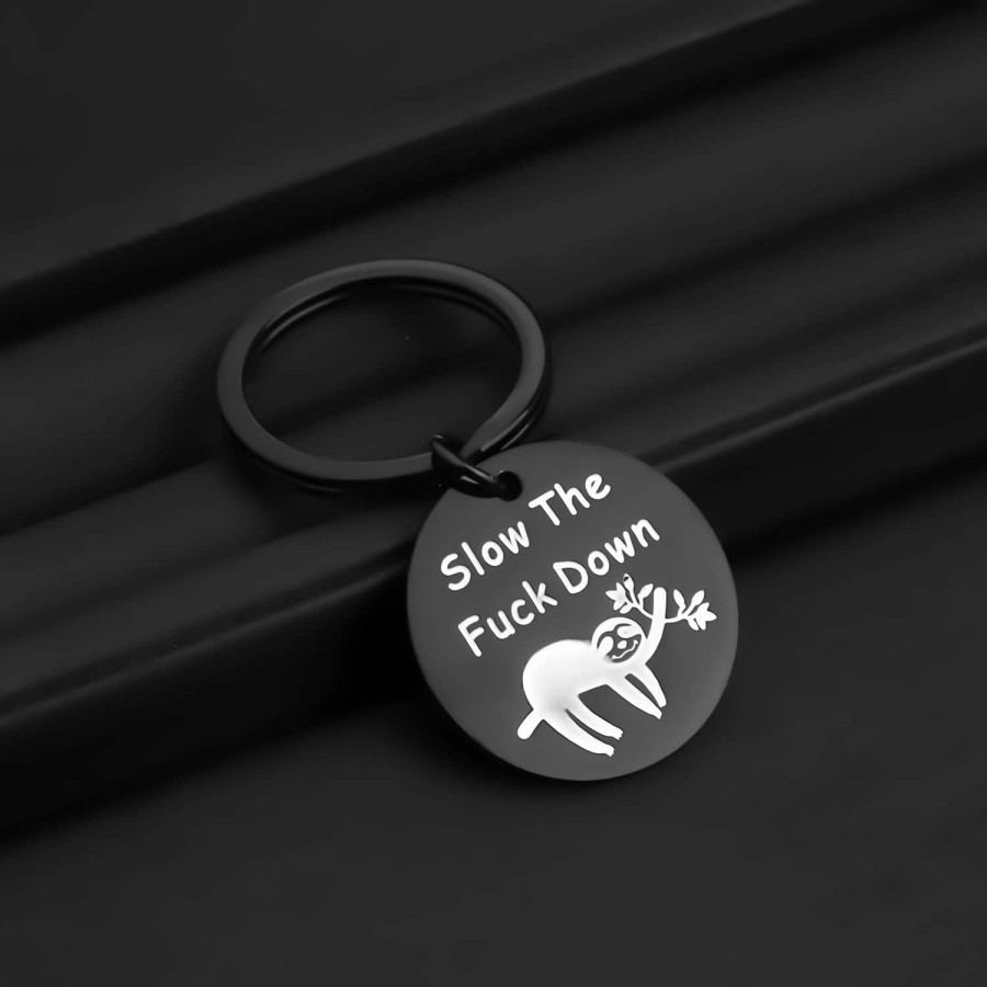 Online BLEOUK Bleouk Funny Sloth Gift Cute Animal Sloth Quote Keychain Slow The Fuck Down Sloth Lover Gift