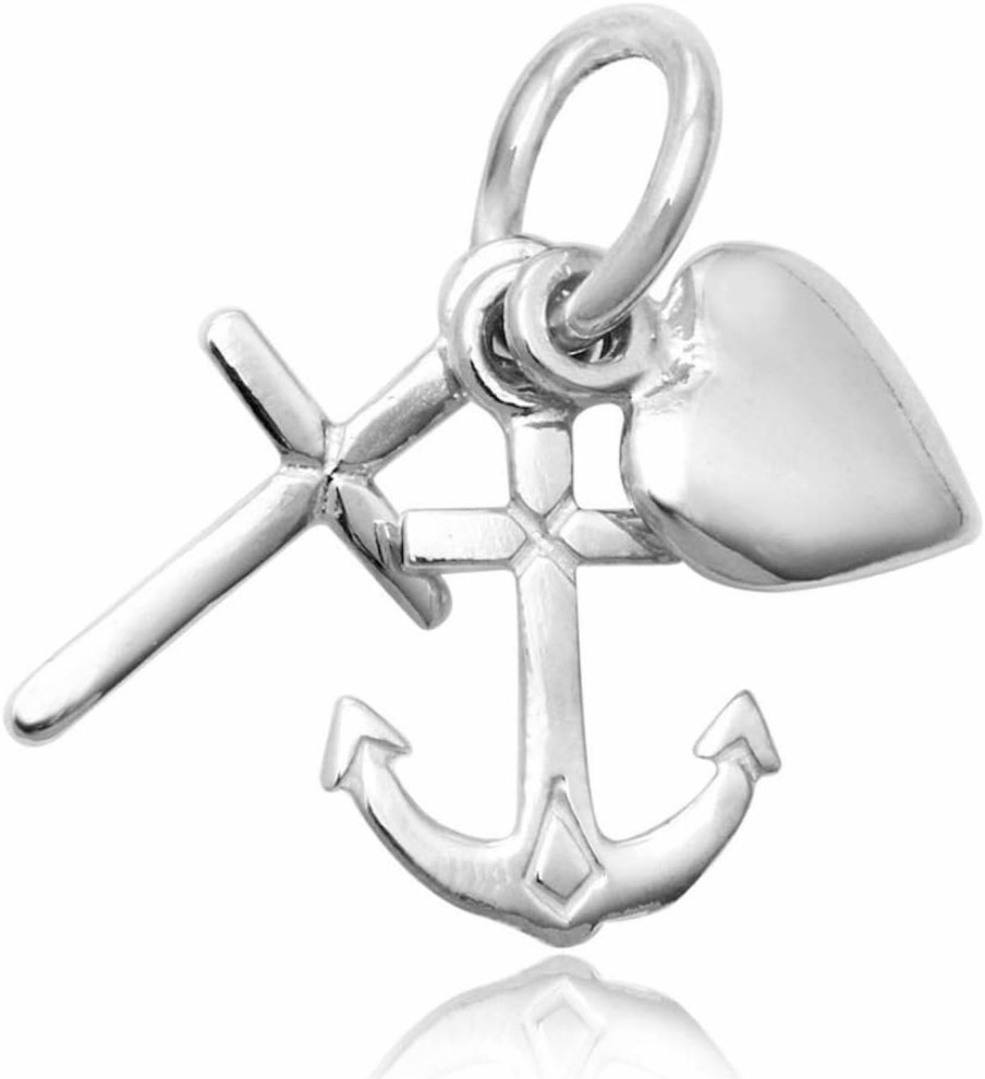 Hot Mimi Silver Mimi 925 Sterling Silver Faith Hope Charity - Heart Cross Anchor Charm Pendant