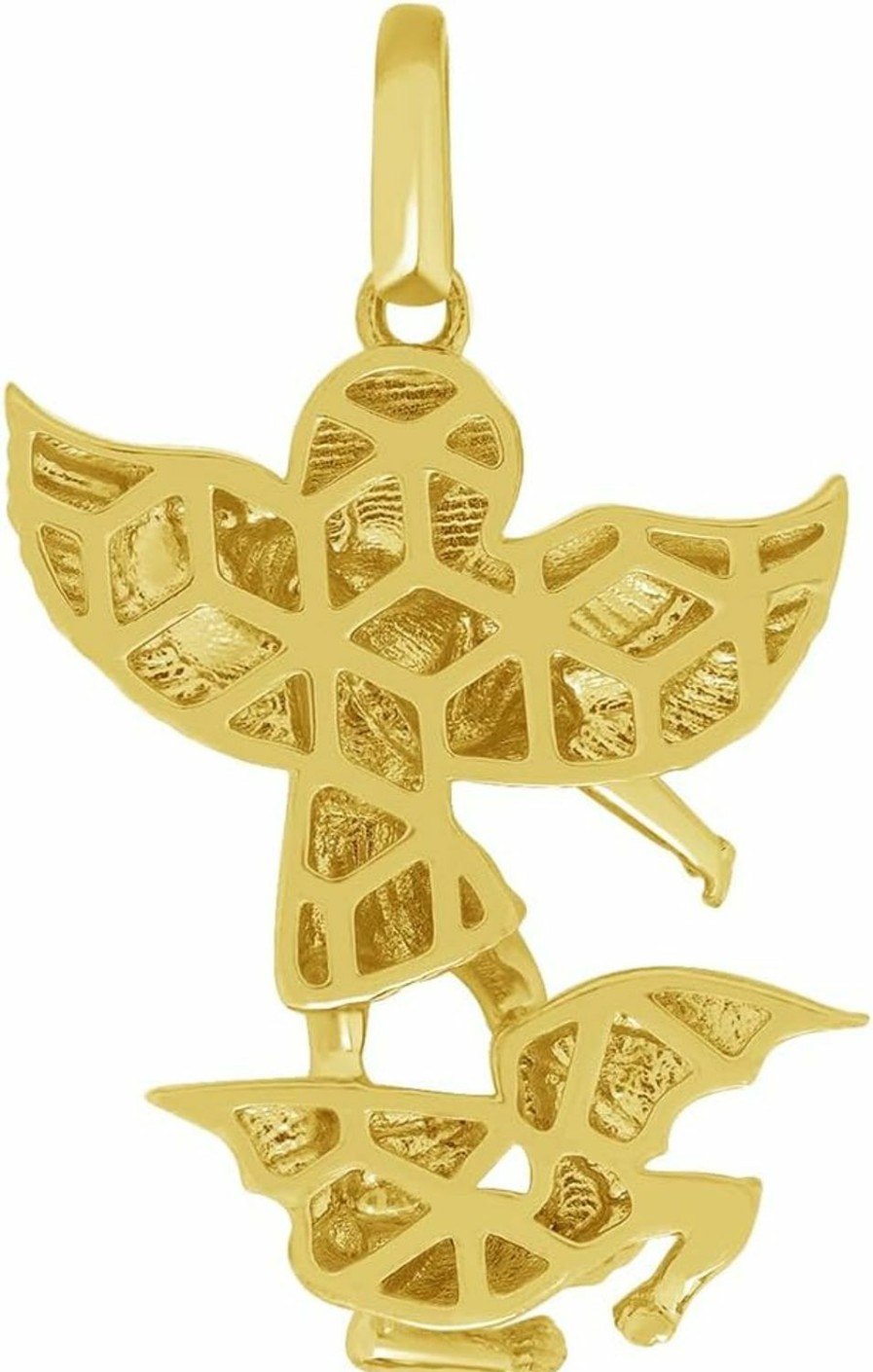 Hot Jewelry America 14K Yellow Gold Classic Saint Michael The Archangel Defeating Evil Pendant