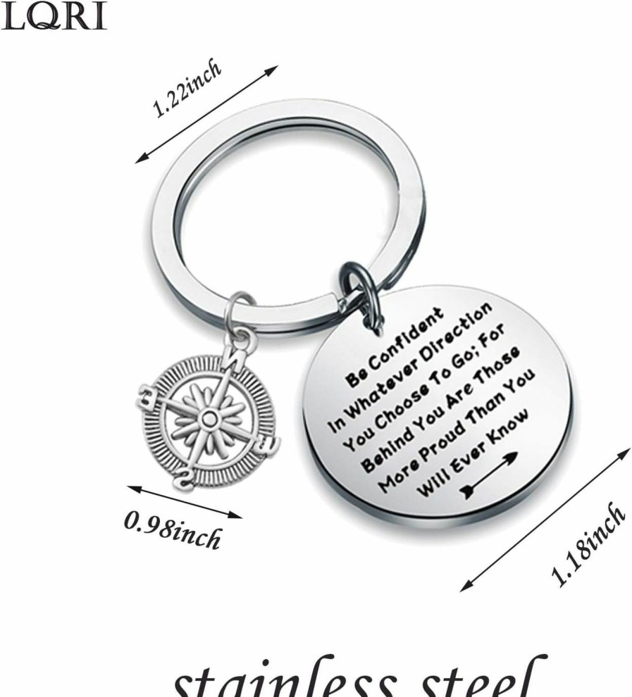 Clearance QIIER Qiier Graduation Gifts Be Confident In Whatever Direction You Choose To Go Keychain With Compass Charm