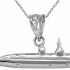 Online Claddagh Gold Claddagh Gold Polished 925 Sterling Silver Military Navy Submarine Warefare Boat Charm Pendant Necklace - Choice Of Pendant Only Or Chain Length