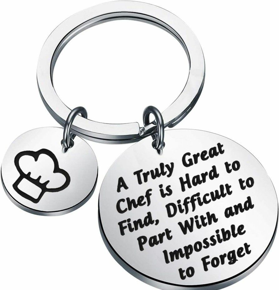 New BEKECH Bekech Chef Gift A Truly Great Chef Is Hard To Find Chef Hat Charm Keychain Cooking Jewelry