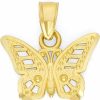 New Ice on Fire Jewelry 10K Real Solid Gold Butterfly Pendant, Animal Charm Symbolizing Freedom And Strength Jewelry