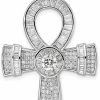 Hot Auriga Fine Jewelry Auriga Fine Jewelry 925 Sterling Silver Rhodium-Plated Cubic Zirconia Ankh Cross Pendant Fine Jewelry For Women (L-54.13 Mm, W-26.4 Mm)