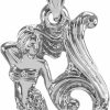 New Claddagh Gold Sea Life Collection Textured 925 Sterling Silver Fairytale Mermaid Charm Pendant