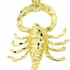 New Claddagh Gold 14K Yellow Gold Stunning Scorpio Zodiac Charm Scorpion Pendant