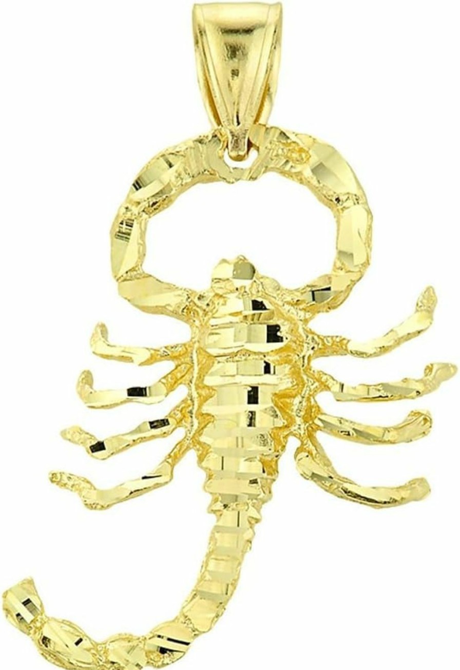 New Claddagh Gold 14K Yellow Gold Stunning Scorpio Zodiac Charm Scorpion Pendant