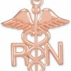 Clearance American Heroes American Heroes Certified 10K Yellow, White, Or Rose Gold Caduceus Rn Charm Registered Nurse Pendant - Choice Of Metal