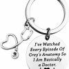 Hot ENSIANTH Ensianth Funny Doctor Keychain I'Ve Watched Every Episode Of So I Am Basically A Doctor Gift For Doctor Nurse