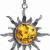 Online Ian and Valeri Co. Ian And Valeri Co. Amber Sterling Silver Sun Large Pendant