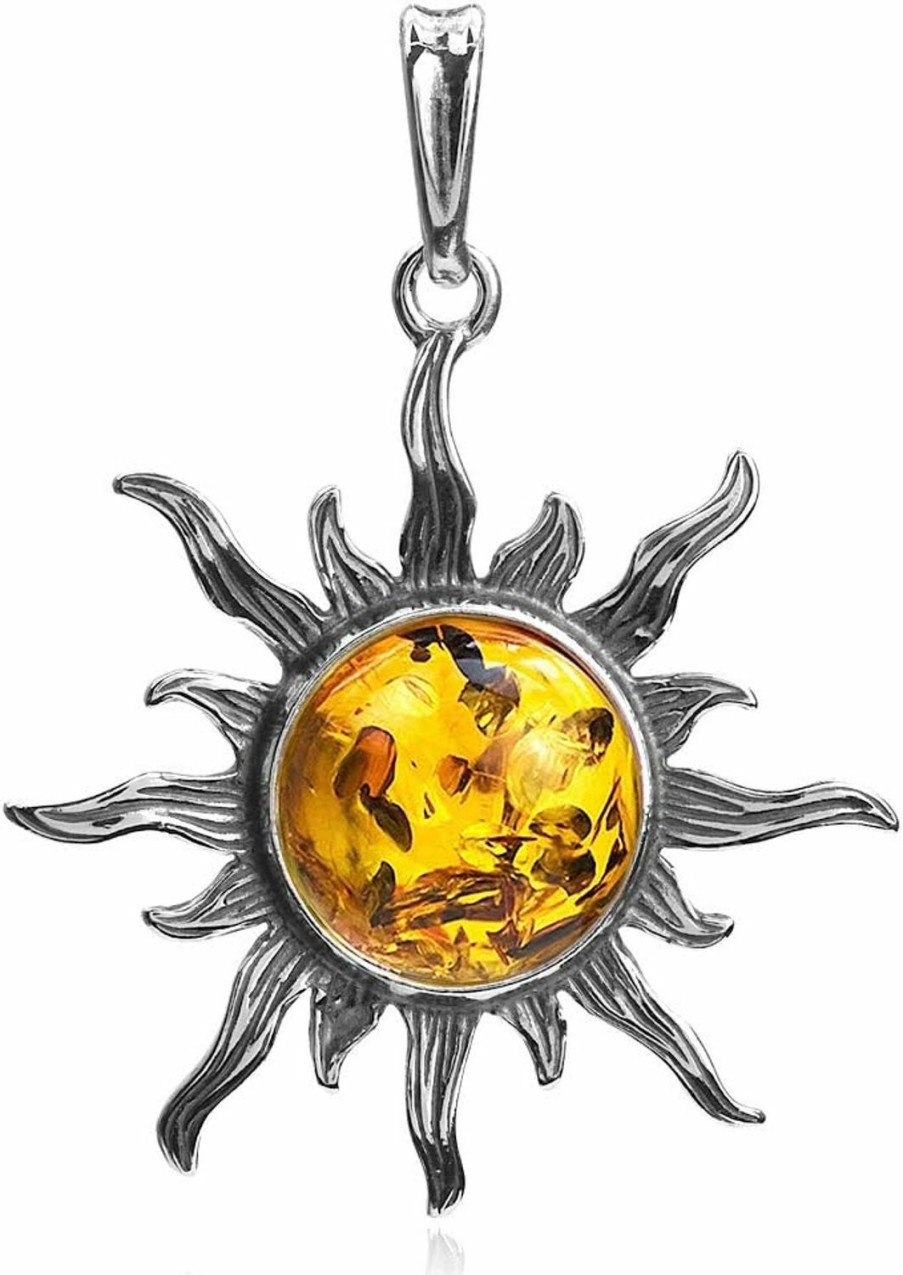 Online Ian and Valeri Co. Ian And Valeri Co. Amber Sterling Silver Sun Large Pendant