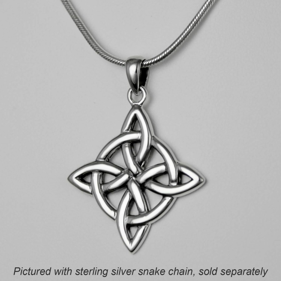 Hot Moonlight Mysteries Moonlight Mysteries Sterling Silver Celtic Quaternary Witches Knot Pendant