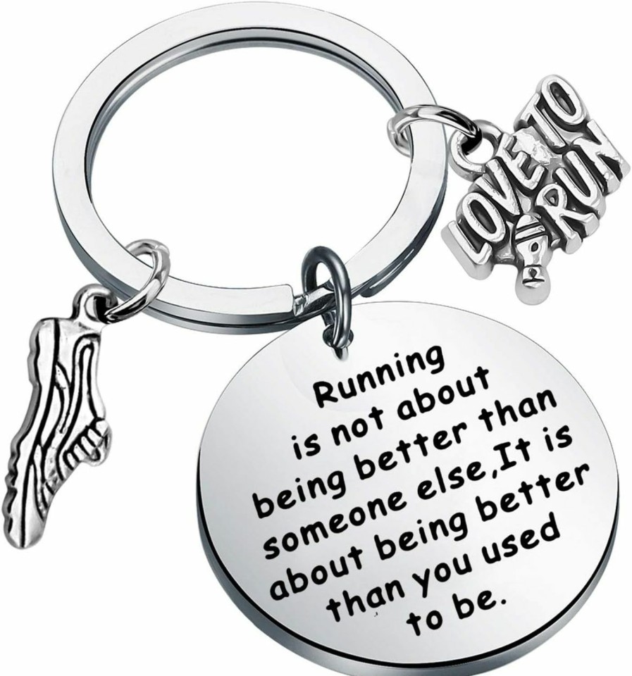 Hot WSNANG Wsnang Runner Gift Running Is About Being Better Than You Used To Be Keychain Marathon Runner Jewelry Track Gift