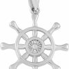 Hot Claddagh Gold 925 Sterling Silver Nautical Ship Steering Wheel Charm Pendant