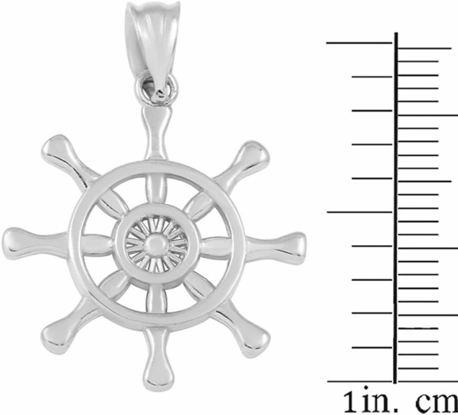 Hot Claddagh Gold 925 Sterling Silver Nautical Ship Steering Wheel Charm Pendant