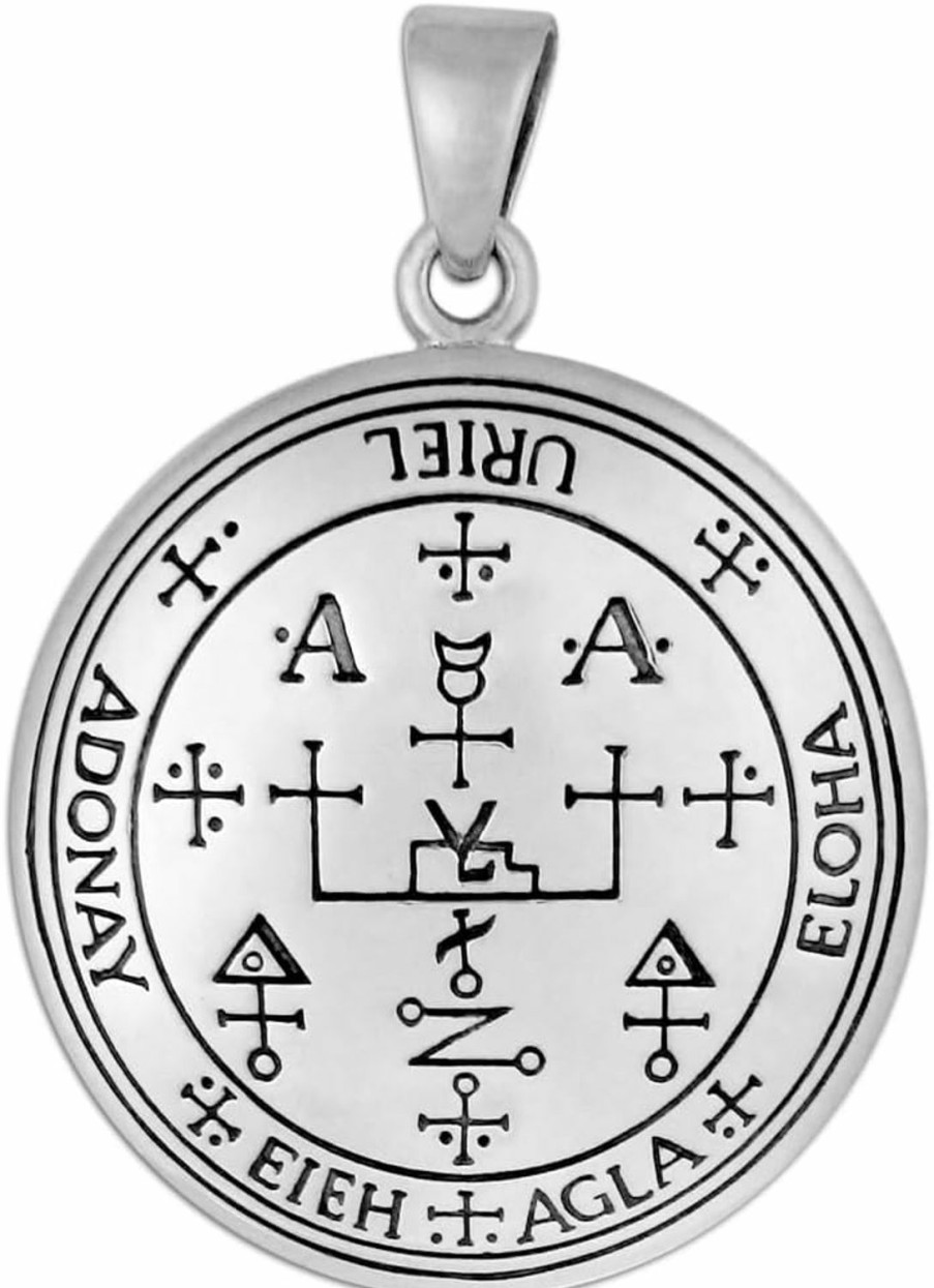 Clearance Moonlight Mysteries Moonlight Mysteries Sterling Silver Sigil Of Archangel Uriel Talisman Pendant