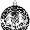 New W | S WITHLOVE SILVER Withlovesilver 925 Sterling Silver Celtic Round Triquetra Scottish Thistle Pendant