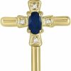 Wholesale SZUL Szul Genuine Gemstone And Diamond Cross Pendants In 10K Yellow Gold (Available In Emerald, Ruby And More)