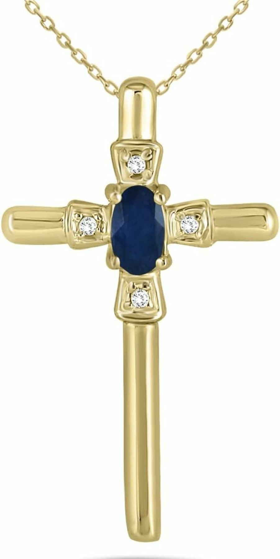 Wholesale SZUL Szul Genuine Gemstone And Diamond Cross Pendants In 10K Yellow Gold (Available In Emerald, Ruby And More)