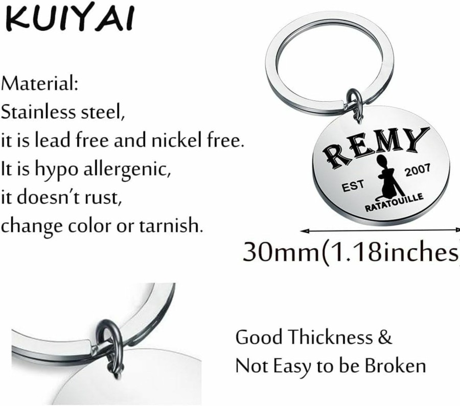 Online KUIYAI Kuiyai Remy Chef Movie Merchandise Gift Remy Lovers Remy Rat Gift Wdw Magic Kingdom Gift Remy Ratatouille Est 2007 Keychain