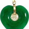 New Regalia by Ulti Ramos Regalia By Ulti Ramos 14K Yellow Gold Genuine Jade Good Fortune Heart Pendant