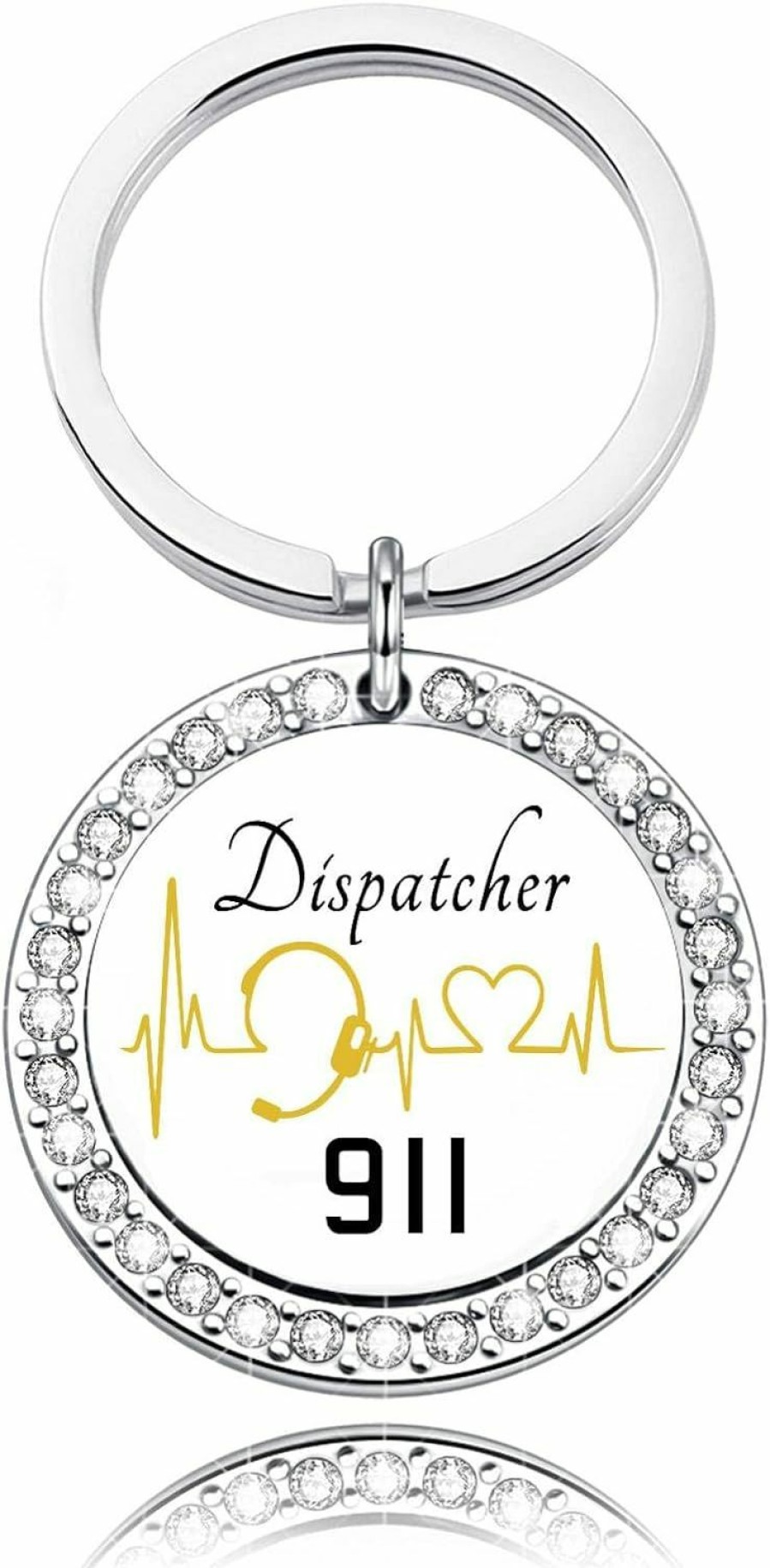 Clearance KJWLOP Kjwlop 911 Keychain Dispatcher Gifts Dispatcher Heartbeat Keychain 911 Operator Gift Emergency Dispatcher Jewelry