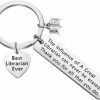 Best ENSIANTH Ensianth Librarian Keychain Librarian Retirement Gift Best Librarian Ever Gift Librarian Appreciation Gift