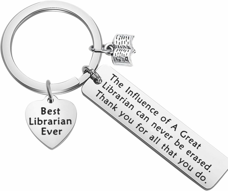 Best ENSIANTH Ensianth Librarian Keychain Librarian Retirement Gift Best Librarian Ever Gift Librarian Appreciation Gift