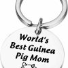 Wholesale PLITI Pliti Funny Guinea Pig Gifts Guinea Pig Lover Gifts World'S Best Guinea Pig Mom Dad Keychain Guinea Owner Jewelry