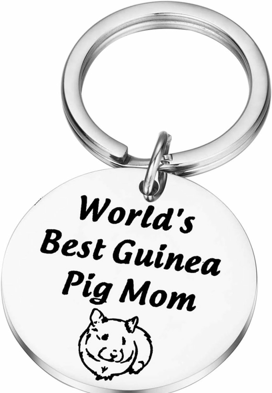 Wholesale PLITI Pliti Funny Guinea Pig Gifts Guinea Pig Lover Gifts World'S Best Guinea Pig Mom Dad Keychain Guinea Owner Jewelry