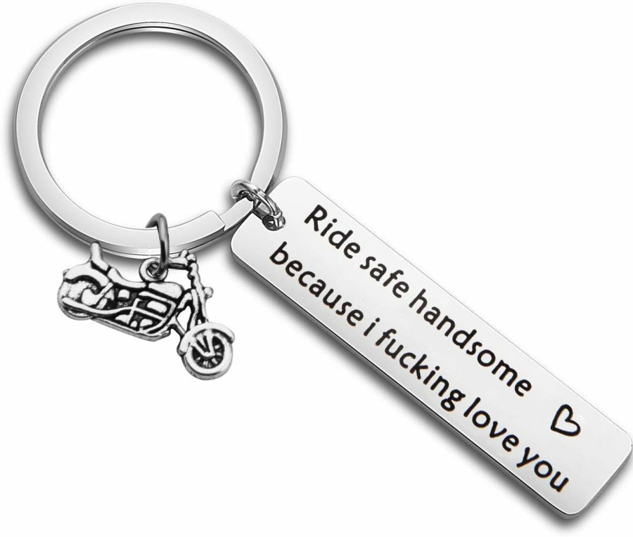 Clearance MAOFAED Maofaed Biker Gift Ride Safe Keychain Ride Safe Handsome Because I Fucking Love You Motocycle Keychain Gift For Biker