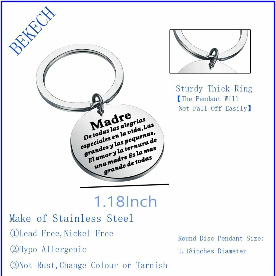 Best BEKECH Bekech Madre Keychain Spanish Mom Gifts For Madre Gift Regalos Para Mama Mother Gift