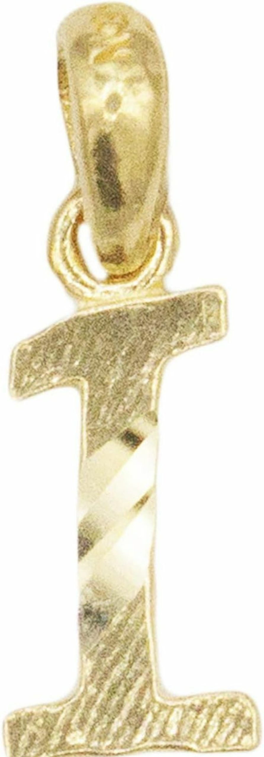 New Ice on Fire Jewelry Dainty 10K Real Solid Gold Initial Charm Pendant Available In Other Letters, Alphabet Letter Jewelry Small In Size (I)