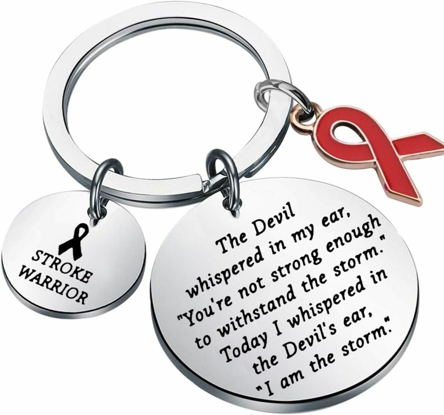 Wholesale FUSTMW Fustmw Awareness Keychain Stroke Warrior Gifts I Am The Storm Survivor Gifts